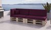 sunnypillow Palettenkissen mit abnehmbarem Bezug Kaltschaum Palettenauflage Palettenpolster Palettensofa Sitzkissen Rückenlehne Indoor Outdoor 6er Set 120x80 Violett Bild 2