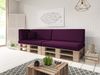 sunnypillow Palettenkissen mit abnehmbarem Bezug Kaltschaum Palettenauflage Palettenpolster Palettensofa Sitzkissen Rückenlehne Indoor Outdoor 6er Set 120x80 Violett Bild 3
