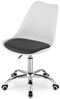 Home Collective Drehstuhl Bürostuhl für Kinderzimmer und Büro, Sitzhöhe verstellbar 47-58 cm (Bürostuhl mit Rollen, Schreibtischstuhl höhenverstellbar, Chromgestell, stabil), Ergonomischer Drehstuhl, Chromfuß, Öko-Lederkissen schwarz weiß Bild 3