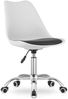 Home Collective Drehstuhl Bürostuhl für Kinderzimmer und Büro, Sitzhöhe verstellbar 47-58 cm (Bürostuhl mit Rollen, Schreibtischstuhl höhenverstellbar, Chromgestell, stabil), Ergonomischer Drehstuhl, Chromfuß, Öko-Lederkissen schwarz weiß Bild 2