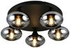 LED Deckenleuchte, 5 flammig, schwarz, dimmbar, D 49 cm Bild 2