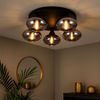 LED Deckenleuchte, 5 flammig, schwarz, dimmbar, D 49 cm Bild 4