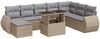 vidaXL 9-tlg. Garten-Sofagarnitur mit Kissen Beige Poly Rattan 3326690 Bild 2