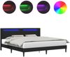vidaXL Bettrahmen mit LED-Lichtleisten Schwarz 180 x 200 cm Kunstleder 42027988 Bild 2