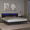 vidaXL Bettrahmen mit LED-Lichtleisten Schwarz 180 x 200 cm Kunstleder 42027988 Bild 4