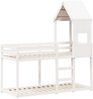 vidaXL Etagenbett mit Dach Weiß 90x190 cm Massivholz Kiefer 3282003 Bild 3