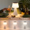 ZMH LED Tischleuchte Kabellos Solar Akku Modern Touch Dimmbar Nachttischlampe Wohnzimmer, Augenschutz, Einfache Installtion, LED fest integriert, 3000-5000K, mit USB Batterie 3600mhA Aufladbar Tischlampen Outdoor Bild 2
