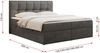 Boxspringbett mit Kopfteil und Topper, Doppelbett - RICO - 120x200cm - Dunkelgrau Velours - H3 Bild 5