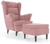 vidaXL Ohrensessel mit Hocker Rosa Samt 3115935 Bild 2