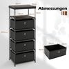 Kommode mit 4 Schubladen Stoffkommode mit Holzplatte Ablage klappbaren Stoffschubladen Bild 2