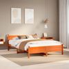 vidaXL Massivholzbett ohne Matratze Wachsbraun 135x190 cm Kiefernholz 855608 Bild 1