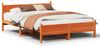 vidaXL Massivholzbett ohne Matratze Wachsbraun 135x190 cm Kiefernholz 855608 Bild 2