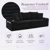 Cordsofa komprimiert, hohe Lehne, beidseitige Taschen, Getränkehalter, Dunkelgrau Bild 5