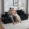 Cordsofa komprimiert, hohe Lehne, beidseitige Taschen, Getränkehalter, Dunkelgrau Bild 2
