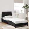 Einzelbettgestell Design für Erwachsene mit LED ohne Matratze Schwarz 90x190 cm Samt d3581e Bild 4