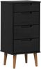 vidaXL Kommode MOLDE Schwarz 40 x 35 x 82 cm Massives Kiefernholz 42020935 Bild 2