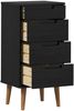 vidaXL Kommode MOLDE Schwarz 40 x 35 x 82 cm Massives Kiefernholz 42020935 Bild 4