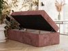 Boxspringbett 90x200 Polsterbett ZERO 90 Einzelbett ohne Kopfteil, inkl. Stauraum & Multipocket-Matratze, Hotelbett - Rosa Cordstoff - H3 - Topper Visco Bild 3