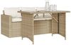 vidaXL 2-tlg. Garten-Essgruppe mit Kissen Beige Poly Rattan 366332 Bild 3