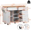 Merax Esszimmerwagen Speisewagen (134 x 46 x 92 cm), moderner und einfacher Speisewagen, Schubladen-Aufbewahrungsschrank-Kombination, mobiles und festes Dual-Use-Design, weiß Bild 4