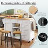 Merax Esszimmerwagen Speisewagen (134 x 46 x 92 cm), moderner und einfacher Speisewagen, Schubladen-Aufbewahrungsschrank-Kombination, mobiles und festes Dual-Use-Design, weiß Bild 5
