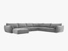 Micadoni Panorama-Ecksofa Kaelle 8-Sitzer Rechts Samt Bluvel Grau Bild 2