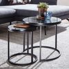 Wohnling Design Beistelltisch 2er Set Marmor Optik Rund | Couchtisch 2-teilig Tischgestell Metall Bild 4