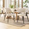 Merax Esszimmerstuhl(Set, 6 St), 6er Set,Schminkstuhl Frisiertisch Ergonomischer Stuhl, Leichter Luxusstuhl Gebogene Rückenlehne, Flanell, Beige Bild 3