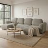 Selsey OLIDO Wohnlandschaft in U-Form mit Schlaffunktion, Beiger Samt Bild 2
