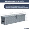 Aluminiumbox mit Deckel - Abschließbar | Alubox Deichselbox Alu Anhängerbox Werkzeugkiste Metall Transportbox Metallkiste, 80,5x22x22cm Silber Bild 3