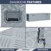 Aluminiumbox mit Deckel - Abschließbar | Alubox Deichselbox Alu Anhängerbox Werkzeugkiste Metall Transportbox Metallkiste, 80,5x22x22cm Silber Bild 5
