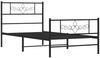 vidaXL Bettgestell mit Kopf- und Fußteil Metall Schwarz 100x190 cm 355279 Bild 3