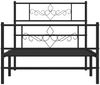 vidaXL Bettgestell mit Kopf- und Fußteil Metall Schwarz 100x190 cm 355279 Bild 5