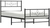 vidaXL Bettgestell mit Kopf- und Fußteil Metall Schwarz 100x190 cm 355279 Bild 4