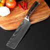 Profi Messer Set, Scharfe Kochmesser aus Edelstahl im Damast Stil Farbiger Holzgriff Extrem scharfe Klingen Bild 3