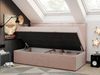 Kinderbett BANCO, Boxspringbetten für Kinderzimmer, Jugendbett, Einzelbett mit Matratze - Hellrosa Velours - Topper T25 Bild 2