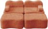 2-Sitzer modulares Sofa H 70 x T 192 x B 167 cm aus Samt in Orange, rahmenlos mit flexibler Modulgestaltung Bild 4