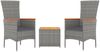 vidaXL 3-tlg. Garten-Lounge-Set Grau Poly Rattan & Massivholz Akazie 3157652 Bild 3