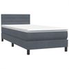 vidaXL Boxspringbett mit Matratze Dunkelgrau 80x220 cm Samt 3316330 Bild 4