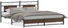 vidaXL Metallbett ohne Matratze Braun Eichen-Optik 183x213 cm 3325132 Bild 2
