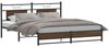 vidaXL Metallbett ohne Matratze Braun Eichen-Optik 183x213 cm 3325132 Bild 3