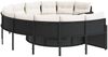 vidaXL Gartensofa mit Tisch und Kissen Rund Schwarz Poly-Rattan 3318535 Bild 5