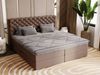 GRAINGOLD Bergamo Bett 180x200, Boxspringbett mit Bettkasten und Lattenrost, Velour-Stoff, Braun Bild 3