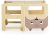 Moni Kinder Holz-Lernturm 3 in 1 24446 Schreibtisch Bank Zeichentafel Stehhilfe braun Bild 3