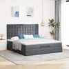 vidaXL Ottoman-Bett mit Matratzen Dunkelgrau 160x200 cm Samt 3313626 Bild 3