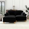 Ecksofa 93cm×194cm×140cm aus Chenille in Schwarz mit beweglichem Hocker und abnehmbarem Rüschenrock Bild 3