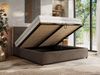 Premium Polsterbett LERIO CLASSIC 200 x 200 cm mit Stauraum, gepolstertem Kopfteil, Gasdruckfedern & Lattenrost - Modernes Design, Inkl. Lattenrost Pocket Matratze - Braun Velvet - VIRE LUX Bild 3