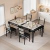 GarveeMore Essgruppe Esstisch und Polsterstühle für 2 Personen,Modernes, Eckenschoner, (3-tlg), Küchentisch 74 x 74 x 75 cm, Stühle 40 x 45 x 91 cm Bild 4