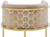 Edler Barhocker LEGANZA beige Samt gold Edelstahl mit Armlehne Fussablage Bild 4