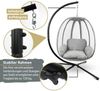 Hängesessel mit Gestell MELA - Indoor/Outdoor, Mit Kuscheldecke | Korbhängesessel mit Kissen Schwebeliege Relax-Stuhl Egg Schaukel, Grau Bild 4